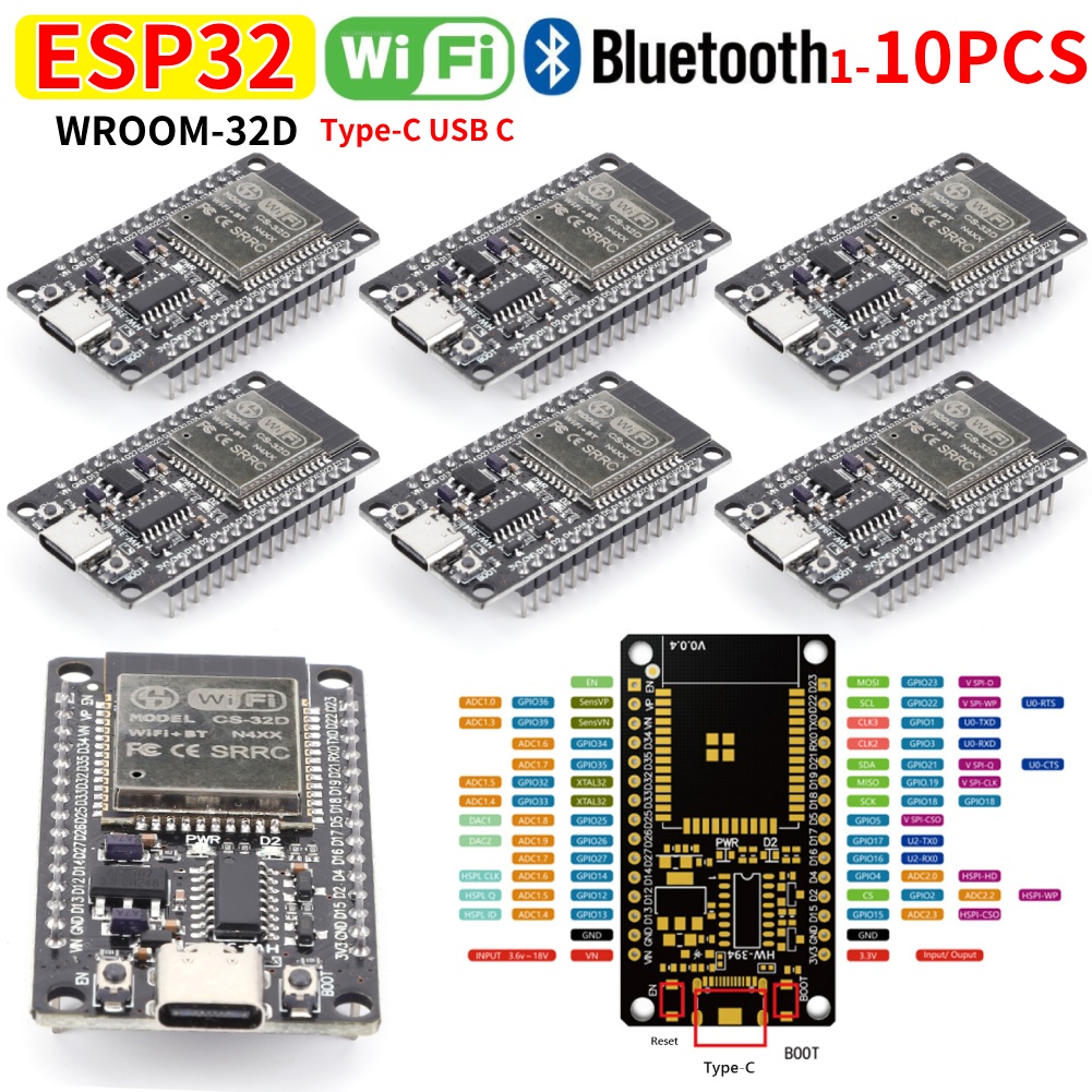 Smart Home Networking - Development Board Module WiFi+Bluetooth-compatible ESP32 WROOM-32D