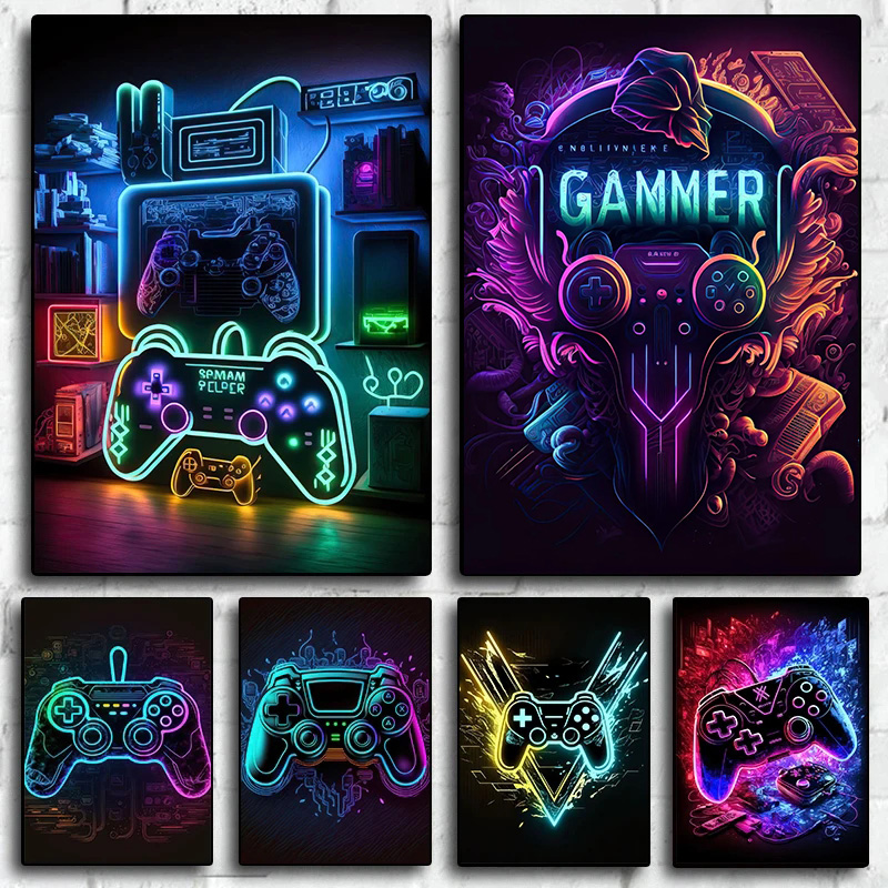 Smart Home Poster - Neon Pop Cool Gaming Wall Art