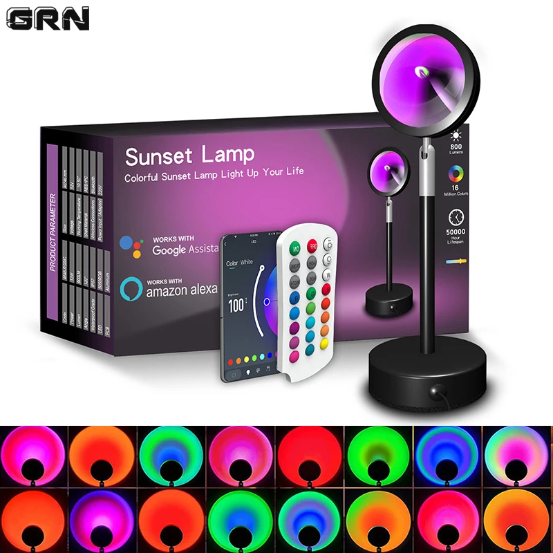 Smart LED Sunset Lamp Colorful - đánh giá và giá Smart Home Networking