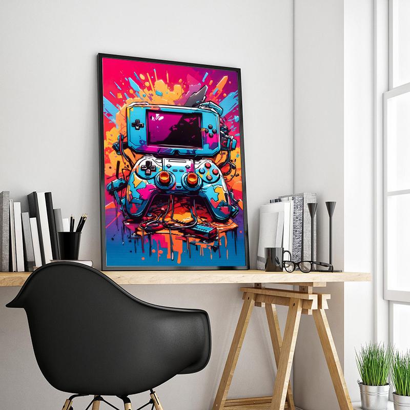 Graffiti Colorful Game Control - đánh giá và giá Smart Home Poster