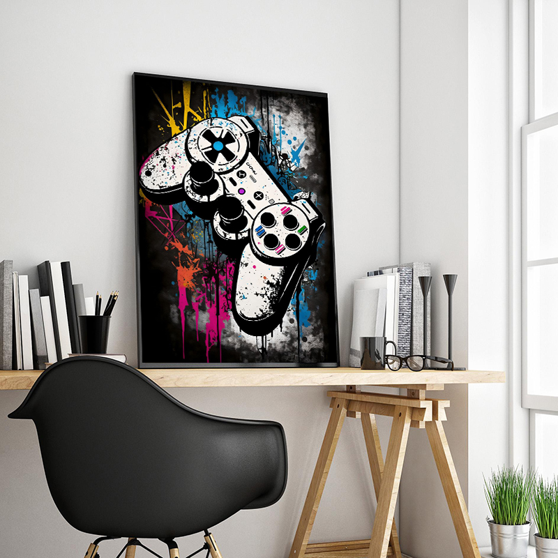 Graffiti Colorful Game Control - đánh giá và giá Smart Home Poster