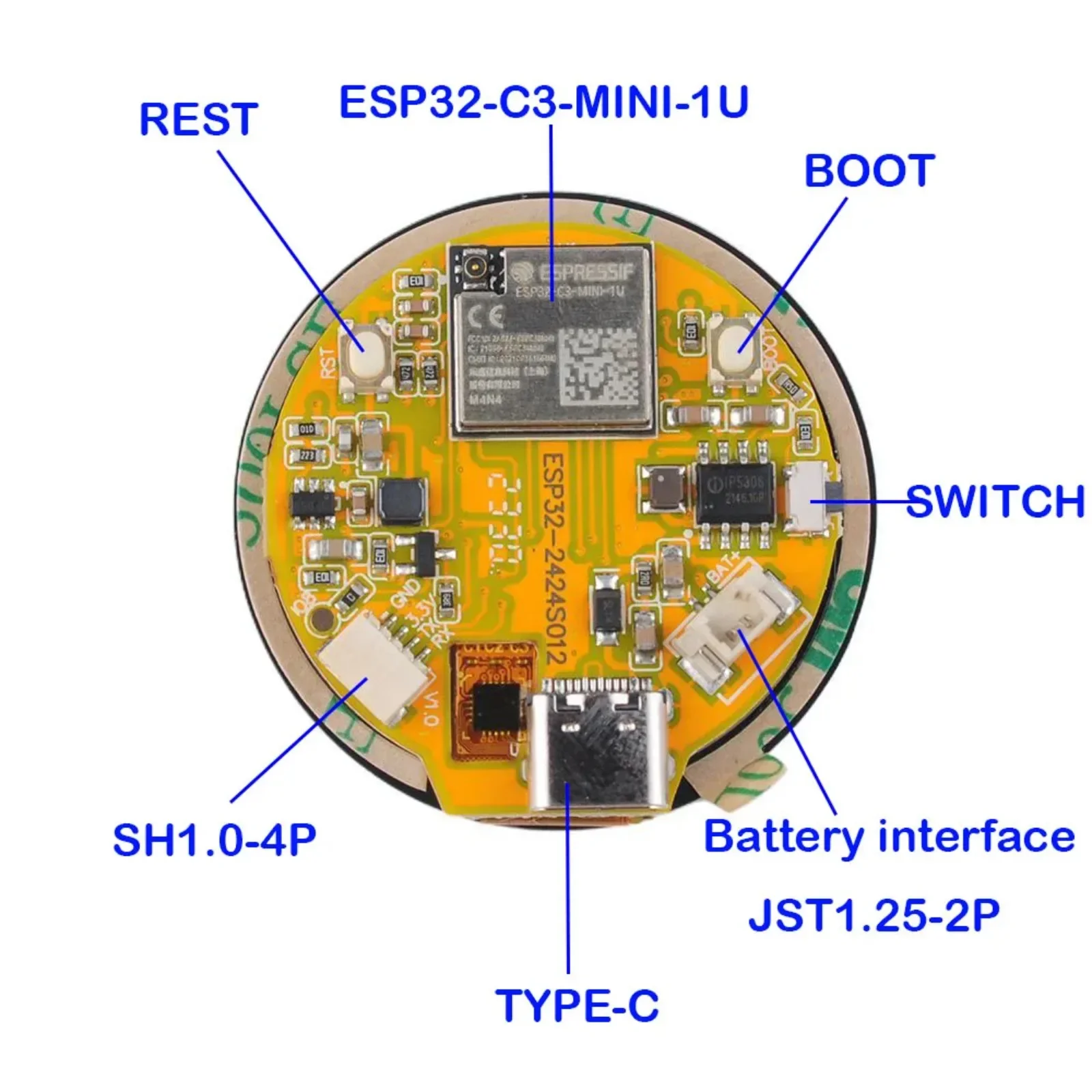 1.28 Inch HD ESP32-C3 WiFi BLE - đánh giá và giá Smart Home Arduino Project