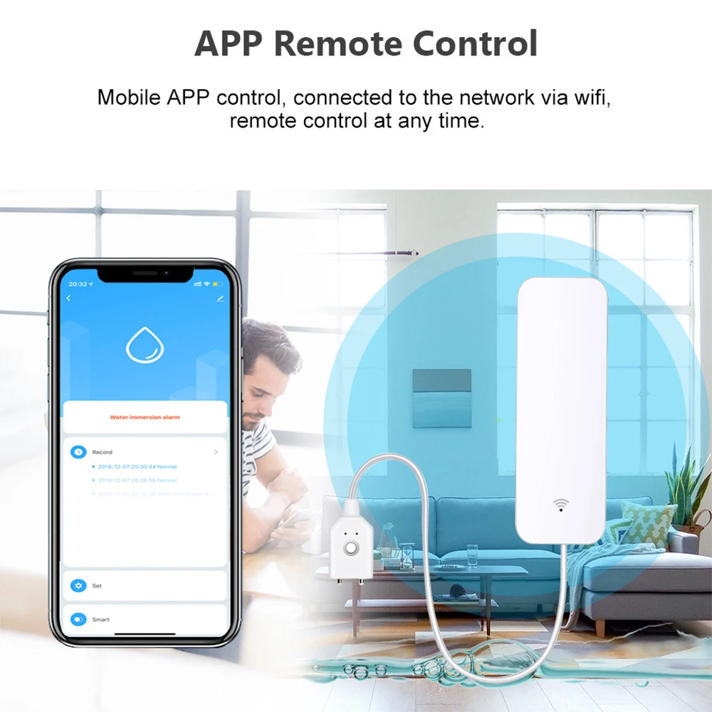 Tuya WiFi Zigbee Water Sensor  - đánh giá và giá Smart Home Green