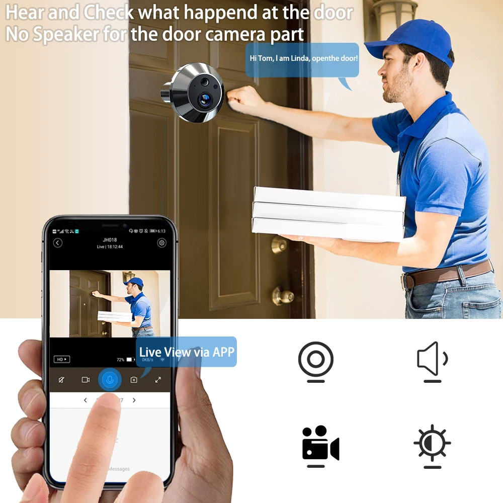 Smart Peephole Doorbell Camera - đánh giá và giá Smart Home Video Doorbell App