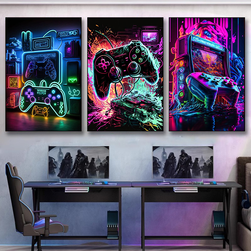 Neon Pop Cool Gaming Wall Art  - đánh giá và giá Smart Home Poster