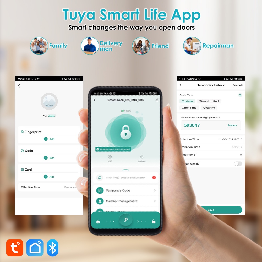 YFK Tuya 5-in-1 Smart Door Han - đánh giá và giá Smart Home Green